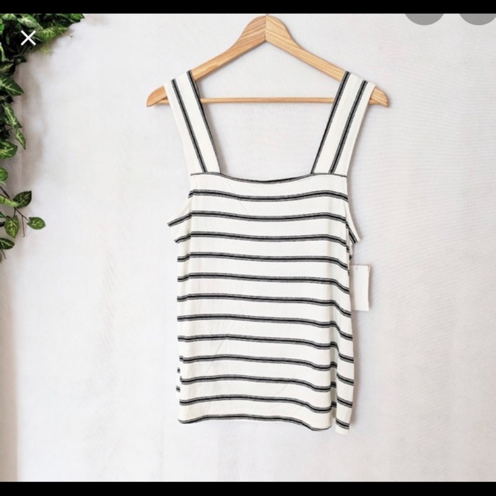 Black and white striped tank